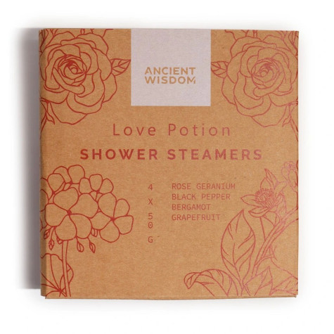 Povzbuzující aromaterapie do sprchy 4ks - Lektvar lásky (růžová) ~ 4