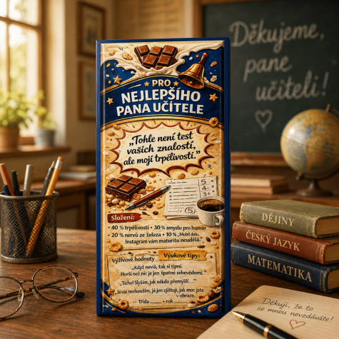 Dárková mléčná čokoláda 100 g - Pro nejlepšího pana učitele ~ 2