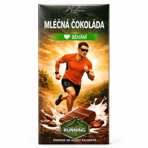 Dárková mléčná čokoláda 100 g - Běhání zelené muž ~ 1