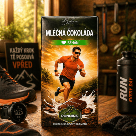 Dárková mléčná čokoláda 100 g - Běhání zelené muž ~ 2