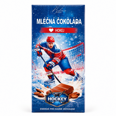 Dárková mléčná čokoláda 100 g - Hokej