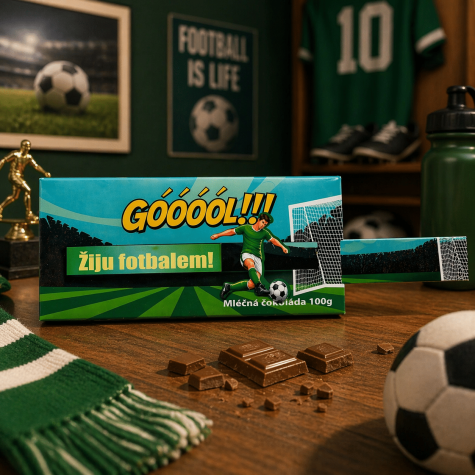 Dárková interaktivní čokoláda 100 g - Žiju fotbalem ~ 3