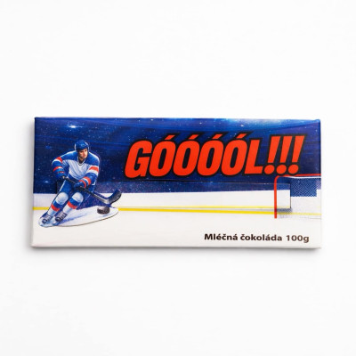 Dárková interaktivní čokoláda 100 g - Žiju hokejem