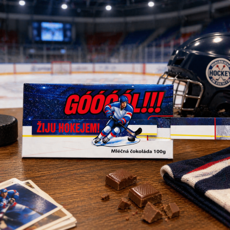 Dárková interaktivní čokoláda 100 g - Žiju hokejem ~ 3