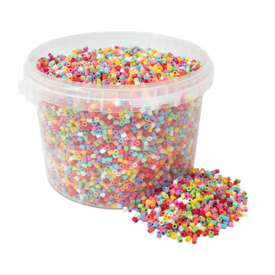 Playbox Zažehlovací korálky 20 000 ks v kbelíku - pastelové barvy