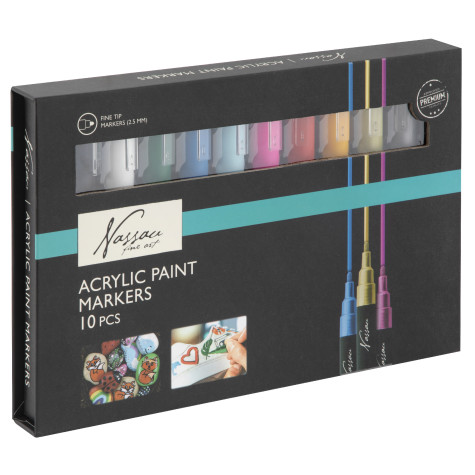 Nassau Akrylové fixy 10 ks v krabičce ~ 2