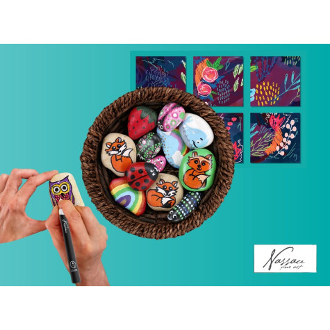 Nassau Akrylové fixy 10 ks v krabičce ~ 5