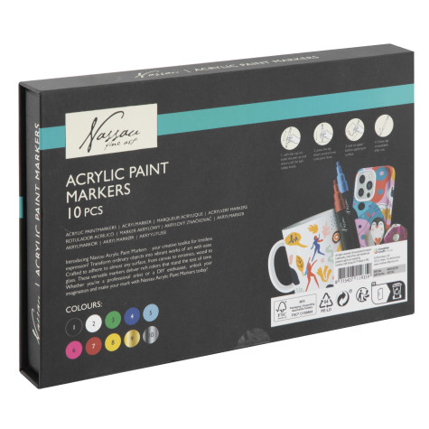 Nassau Akrylové fixy 10 ks v krabičce ~ 6