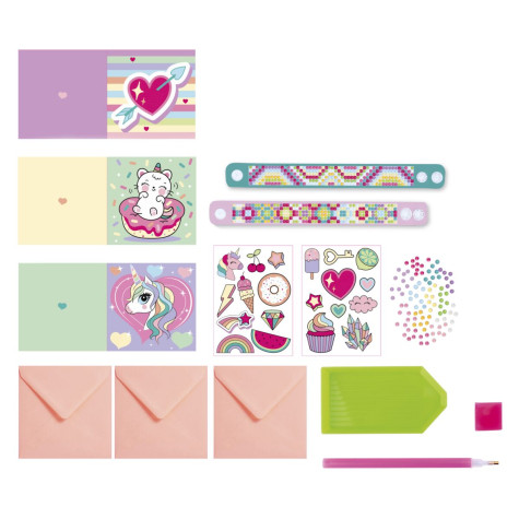 Grafix Diamantové malování set - samolepky, přáníčka a 2 náramky ~ 2