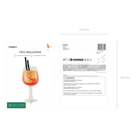 Fóliový balónek Drink 34x100cm ~ 3
