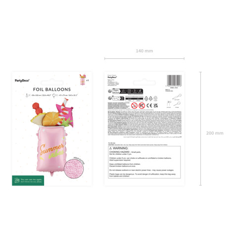 Fóliový balónek Cocktail 47x79 cm ~ 4