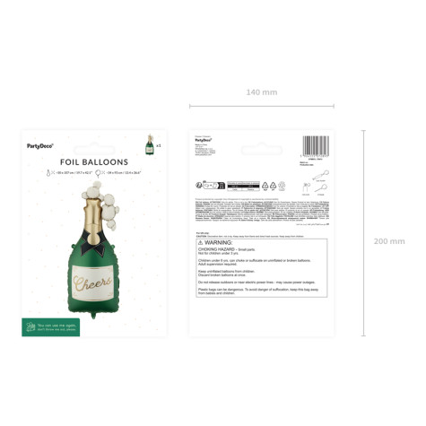 Fóliový balónek Šampaňské 34x93cm ~ 2