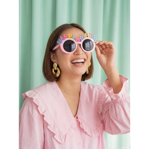 Narozeninové brýle Happy Birthday růžové ~ 2