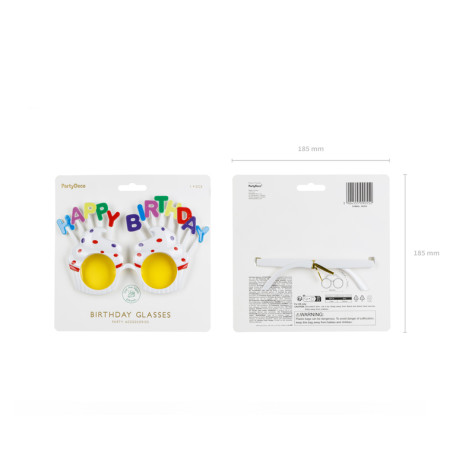 Narozeninové brýle Happy Birthday dortík bílé ~ 3