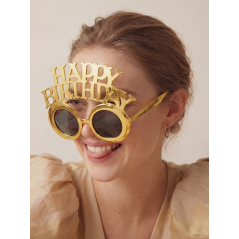 Narozeninové brýle Happy Birthday zlaté ~ 2