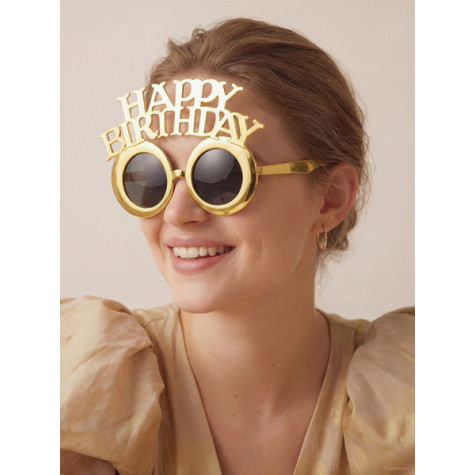 Narozeninové brýle Happy Birthday zlaté ~ 3