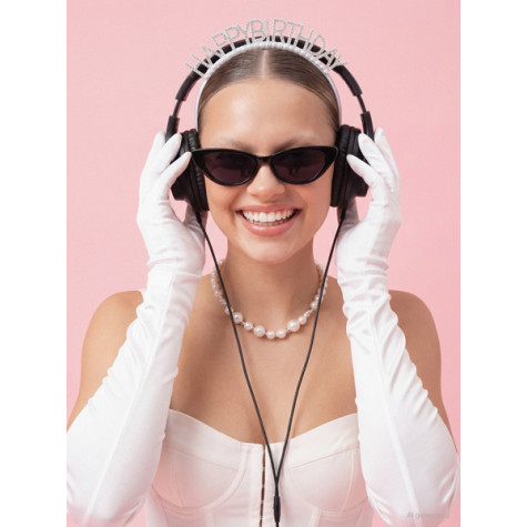 Narozeninová čelenka Happy Birthday stříbrná ~ 2