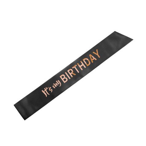 Narozeninová šerpa It's my birthday černá ~ 1