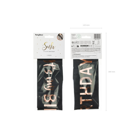 Narozeninová šerpa It's my birthday černá ~ 2