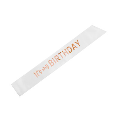 Narozeninová šerpa It's my birthday bílá