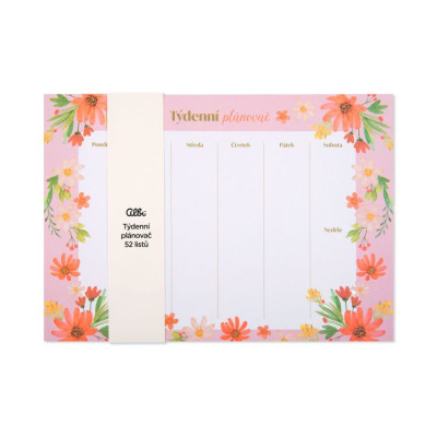 Albi Týdenní plánovač - Růžové květiny