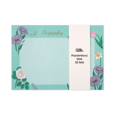 Albi Stolní poznámkový blok - Zelené květiny