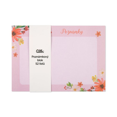 Albi Stolní poznámkový blok - Růžové květiny