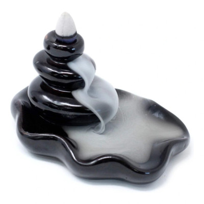 Stojan na vonné kužely Tekoucí dým - Velké oblázky v jezírku