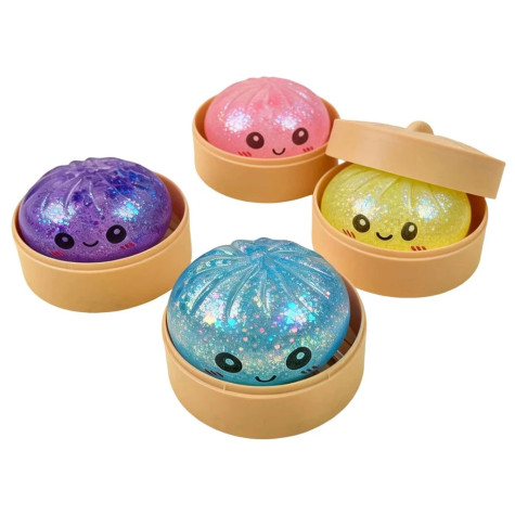 Squishy Dumpling GLITTER perleťový velký mačkací knedlíček 9 cm (Mystery box) ~ 1