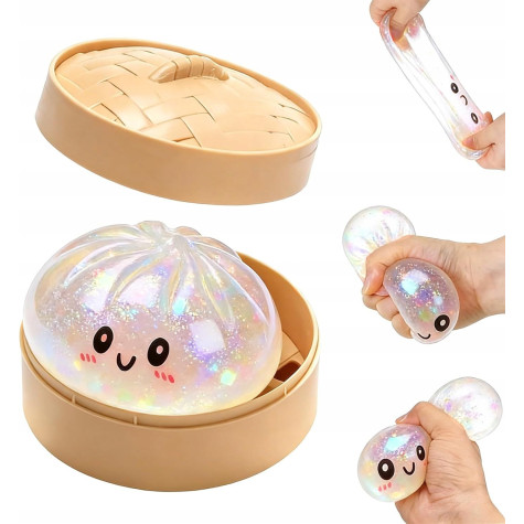 Squishy Dumpling GLITTER perleťový velký mačkací knedlíček 9 cm (Mystery box) ~ 2