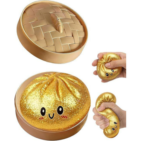 Squishy Dumpling GLITTER perleťový velký mačkací knedlíček 9 cm (Mystery box) ~ 3