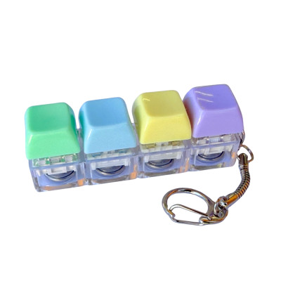 Fidget keyboard LED svítící klávesnice klíčenka 4 pastelová tlačítka