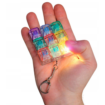 Fidget keyboard LED klávesnice 9 barevných tlačítek přívěsek na klíče