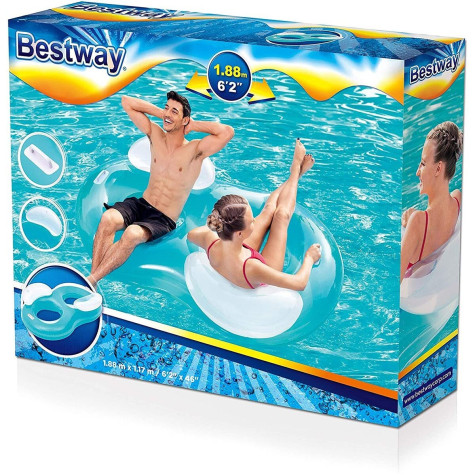 Bestway 43009 Nafukovací dvojité křeslo Double Ring 188x117cm - modré ~ 3