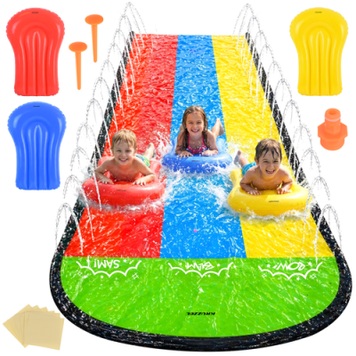 Vodní skluzavka s fontánou 480 cm 3 dráhy Kruzzel 27520