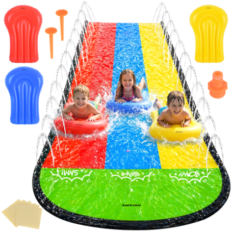 Vodní skluzavka s fontánou 480 cm 3 dráhy Kruzzel 27520 ~ 1