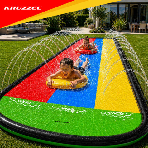 Vodní skluzavka s fontánou 480 cm 3 dráhy Kruzzel 27520 ~ 3