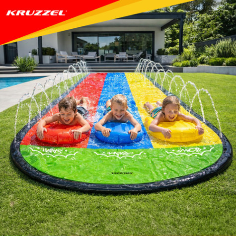 Vodní skluzavka s fontánou 480 cm 3 dráhy Kruzzel 27520 ~ 6