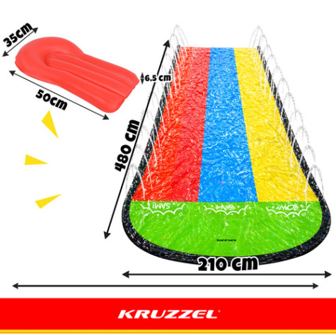 Vodní skluzavka s fontánou 480 cm 3 dráhy Kruzzel 27520 ~ 10
