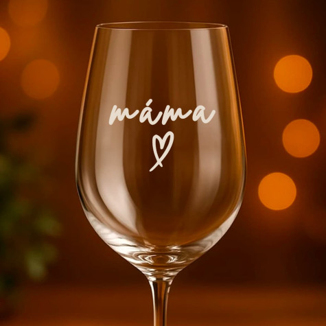 Ahome Sklenice na víno 450 ml gravír - Máma srdce ~ 1
