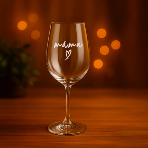 Ahome Sklenice na víno 450 ml gravír - Máma srdce ~ 2