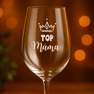 Ahome Sklenice na víno 450 ml gravír - TOP Máma
