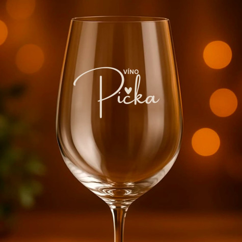 Ahome Sklenice na víno 450 ml gravír - Víno Pička ~ 1