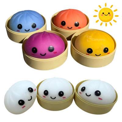 Squishy Dumpling UV měnící barvu velký mačkací knedlíček 9 cm (Mystery box)
