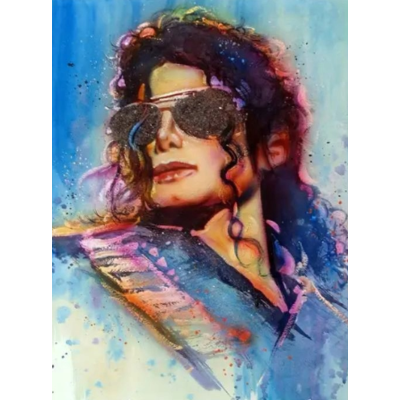 Norimpex Diamantový obrázek malování 30x40cm - Michael Jackson s brýlemi