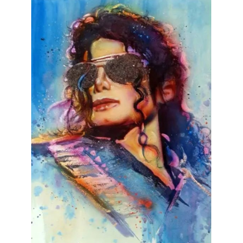 Norimpex Diamantový obrázek malování 30x40cm - Michael Jackson s brýlemi ~ 1