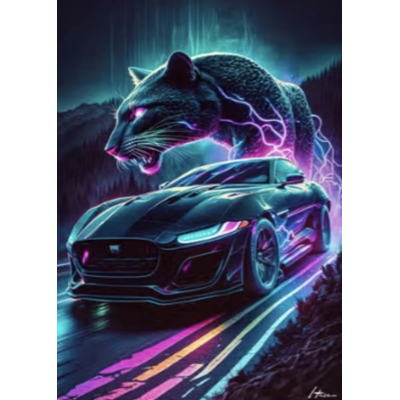Norimpex Diamantový obrázek malování 30x40cm - Sportovní auto s gepardem