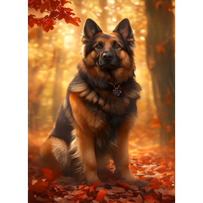 Norimpex Diamantový obrázek malování 30x40cm - Německý ovčák v lese