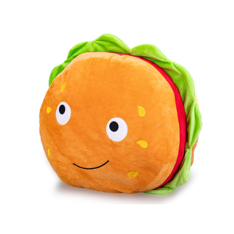 Velký plyšový Hamburger s obličejem 40 cm ~ 1