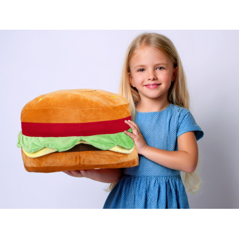 Velký plyšový Hamburger s obličejem 40 cm ~ 3